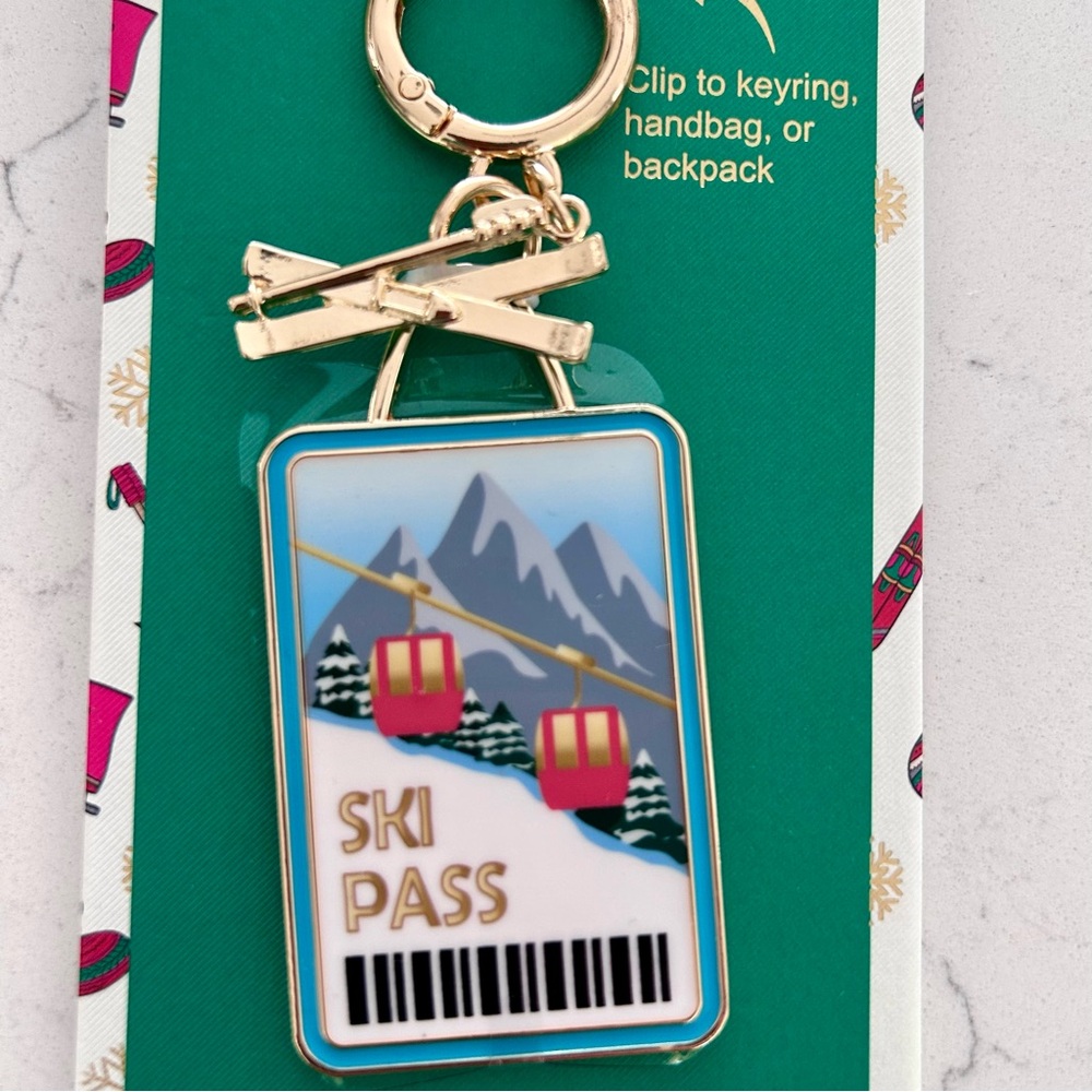 Piper K Bag Charm Key Ring Ski Pass Gift Stocking Stuffer Skier NEW